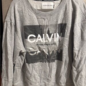 Calvin Klein Gray Graphic Crewneck